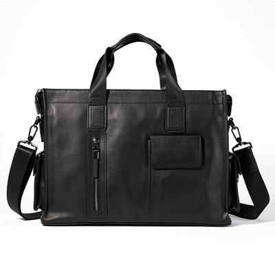 Men's Fashion Handbag Genuine Leather Business Casual Briefcase Large Capacity Computer One-shoulder Cross-span Men's Bag