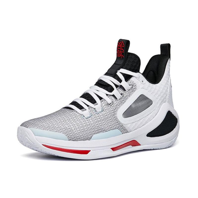 Anta Alien 3 Nitrogen Technology Cushioning Anti-Slip And Wear-Resistant Mid-Top Basketball Shoes White Black Sneakers 112211601-1