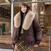 New fashion cotton clothes women's warm big fur collar temperament short women's cotton-padded clothes jacket