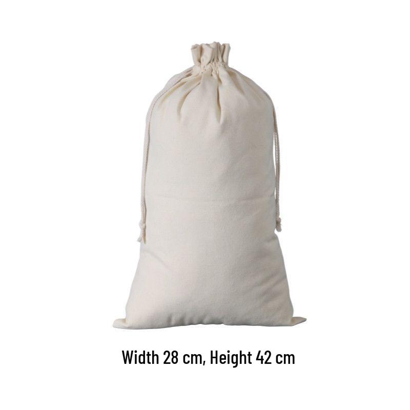 Canvas Drawstring Bag with Printed Logo - Small Linen Storage Bag