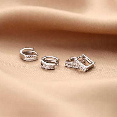 Flash Diamant Kreis Ohrbügel Einfache und Kalte Kleine Ohrringe für Frauen