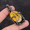 Bumble Bee Jasper Pendant Copper Wire Wrapped Pendant Gemstone Pendant Unique Copper Jewelry Handmade Pendant Wire Wrap Jewelry Gift For Him