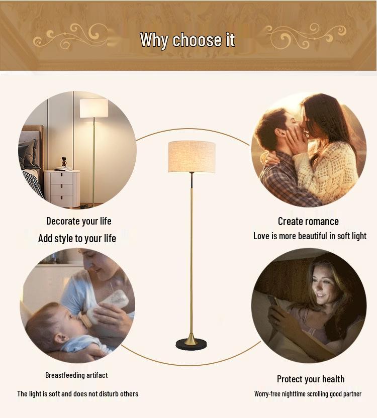 Minimalist LED Floor Lamp: Simple Bedroom & Living Room Light, Luxury Bedside Corner Atmosphere Lamp