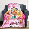 Name Custom Winx Print Flannel Blanket High Quality Warm Comfortable Cover for All Seasons Perfect for Gifts Home Decor