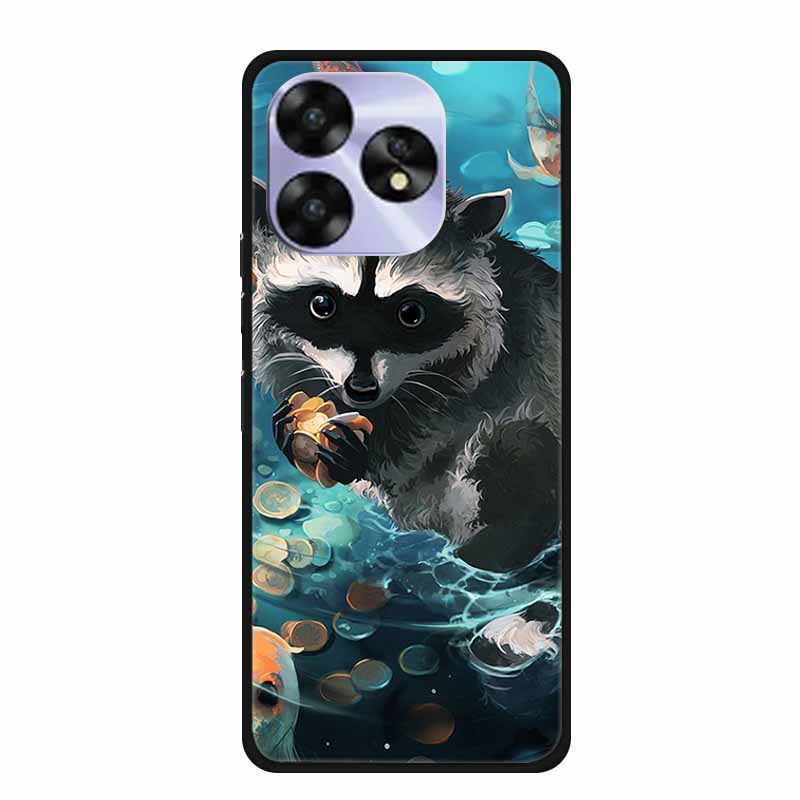 For Umidigi A15c A15 Case Painted Black Bumper TPU Soft Silicone Phone Cover For Umidigi A15 Cases A 15 15T Coque Funda Capa Cat
