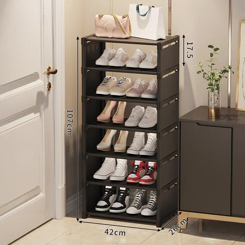 Multiple Layers Shoe Rack Saving Cabinet Stackable Adjustable Shoe Organizer Shelf Organizer For Wall Corner Space Saving Rack