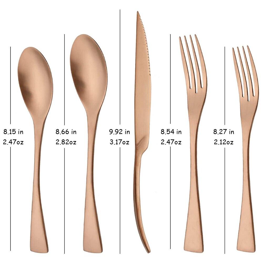 5PCS Service for 1 Matte Black Dinnerware Cutlery Set with Steak Knife Family Eating Utensils 18/10 Stainless Steel Flatware Silverware