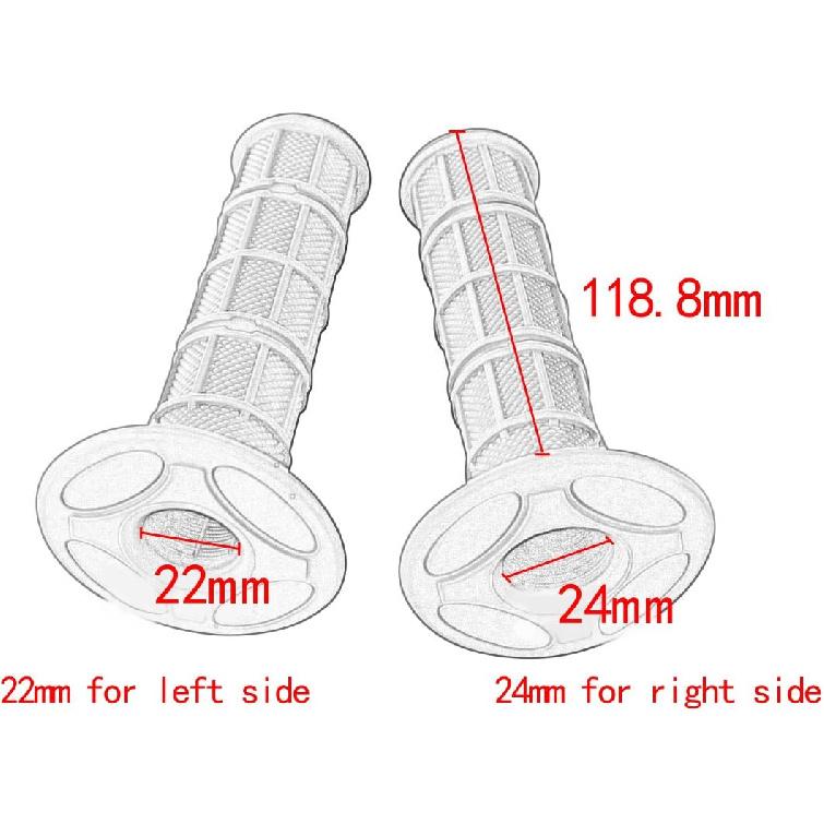 7/8" Practical Motorcycle Hand Grips Dirt Bike Motocross Gel Handlebar 2Pc