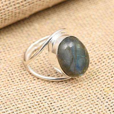 Labradorite Gemstone Handmade 925 Sterling Silver Ring Jewelry For Christmas