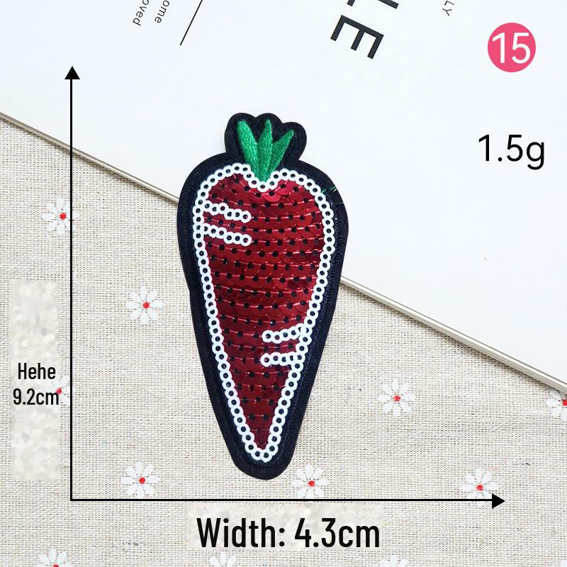 Smiley Face Embroidery Patch Sequin Love Label - Eyes Clothing Decoration.