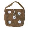 Sweet Floral Plush Women's Shoulder Bag Flower Embroidery Ladies Underarm Bags Casual Fall Winter Large Capacity Female Tote Bag