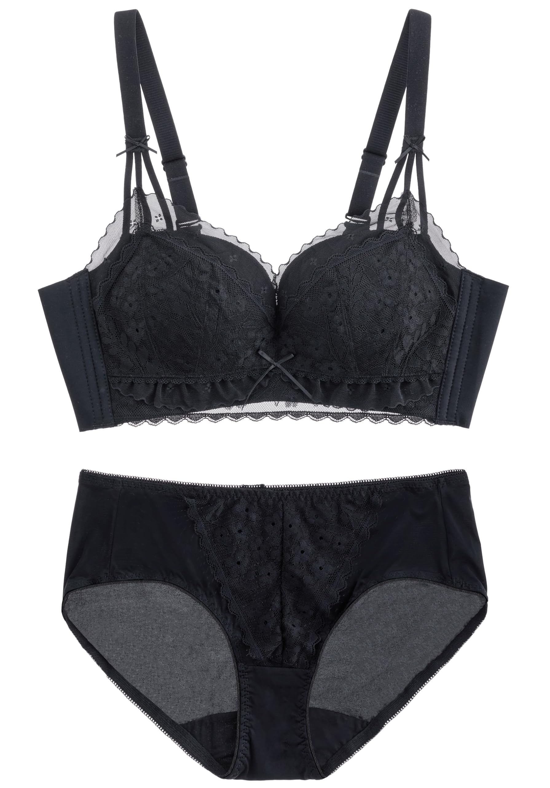 

Модель представлена в мягком и тонком бюстгальтере [Charmake Body] anan, бюстгальтер, шорты, высокая боковина, без косточек, (сажа, М)