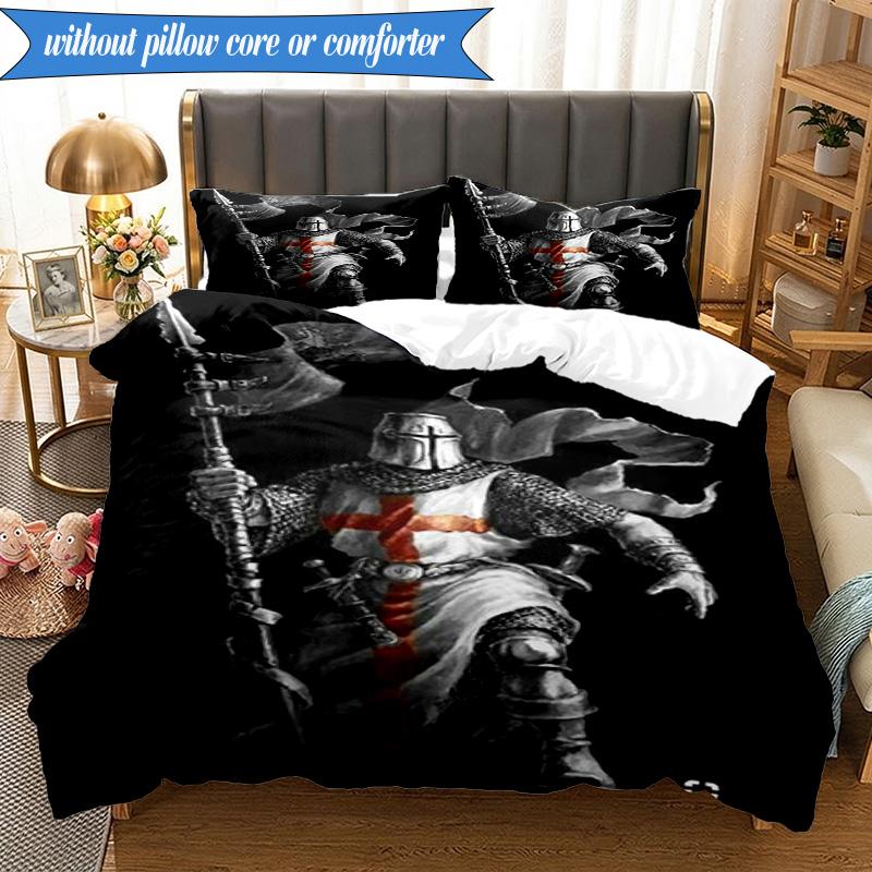 Knightly Crusader Armor 3pcs K-pop Music Group Bedding set,Ideal for Bedroom, Dormitory,Including Duvet Cover And 2pcs Pillowcases,Fan Gifts