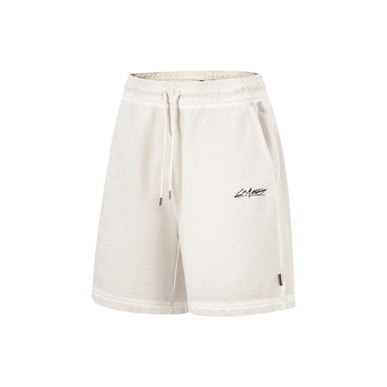 

Li Ning X OG_Slick Collaboration Letter Mid-Rise Straight Loose Shorts Men shorts Oat-Gray AKST691-1 XL