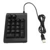 Backlit Keypad USB Wired Numeric 19‑Key Keyboard Mechanical Feel Tricolor Breathing Black(Black )