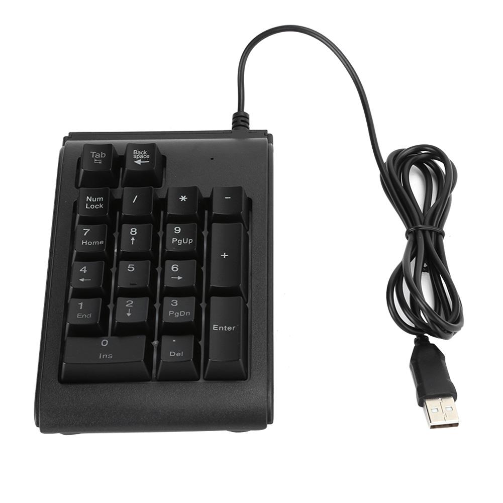 Backlit Keypad USB Wired Numeric 19‑Key Keyboard Mechanical Feel Tricolor Breathing Black(Black )