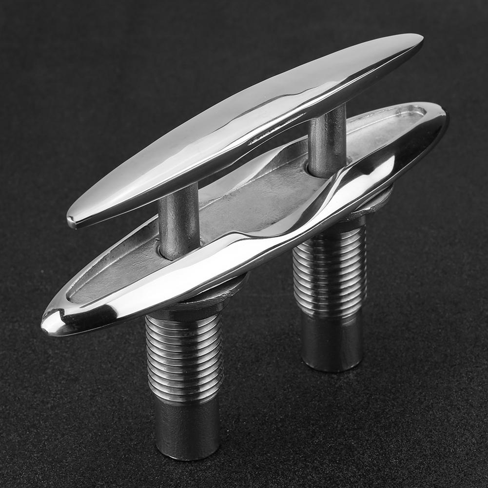 6  Boat Ship Mooring Dock Neat Cleat 316 Stainless Steel Double Deck Push Pull Cable   Bolt