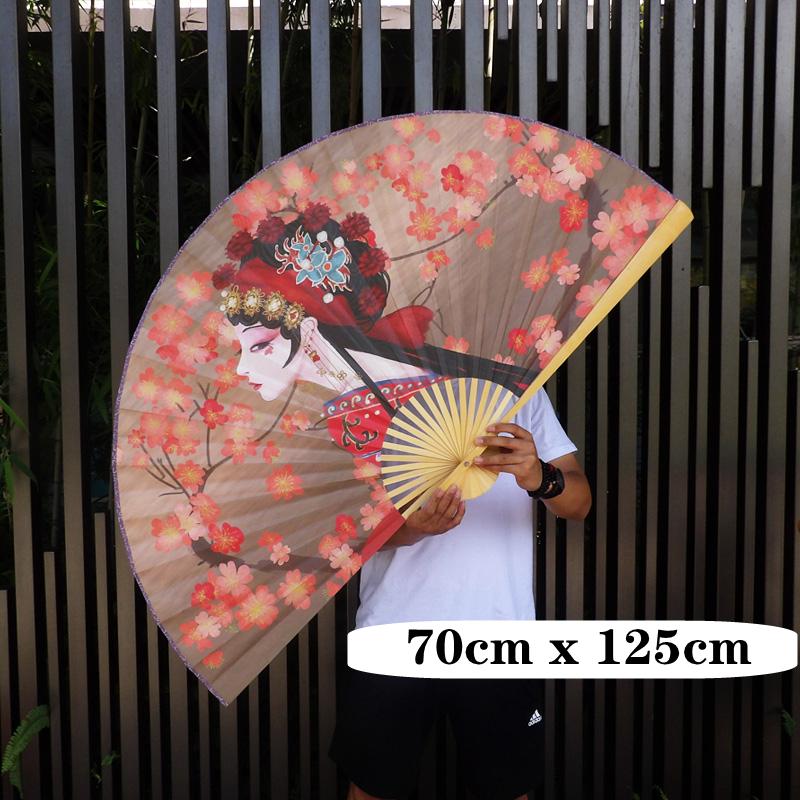 Large Decorative Folding Fan Chinese Classical Peking Opera Prop Fan Wall Mounted Abanico Decorative Background Wall Ventilador