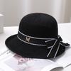 Women'S Flip Brim Bucket Hat Bow Ribbon Sun Hat Soft Breathable Korean Style Spring Summer Outdoor Travel Casual Sun Protection