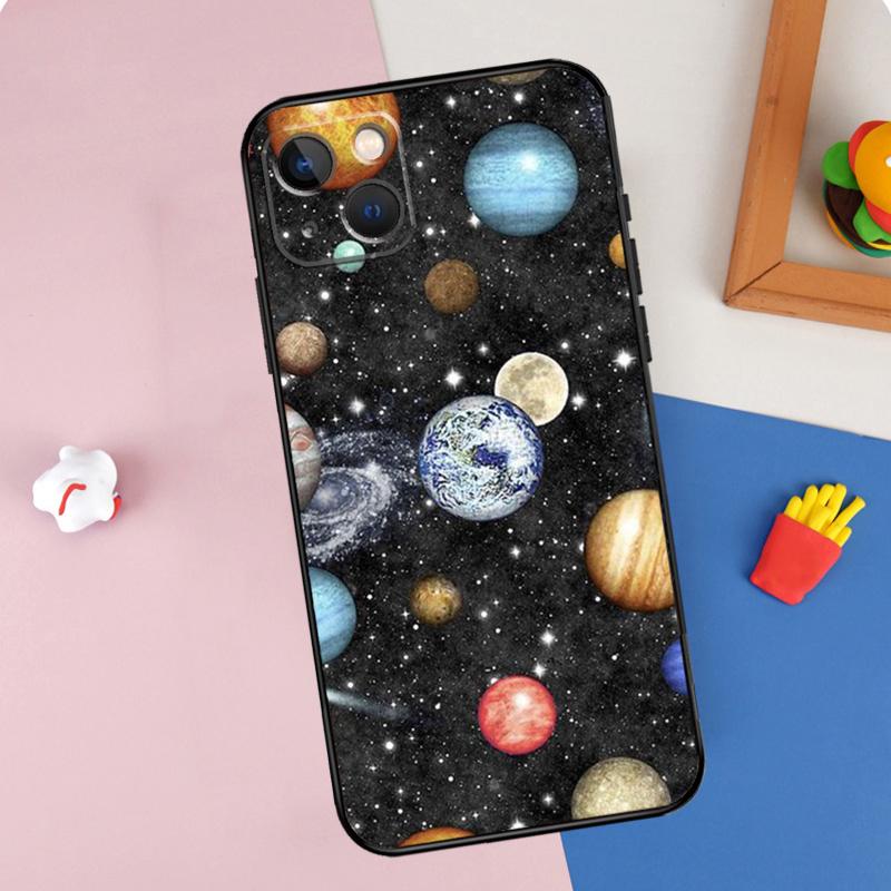 Magic Space Moon Planet Phone Case For iPhone 15 Pro Max 11 12 13 14 16 Pro Max Mini XR 16e 15 16 Plus Cover Shell