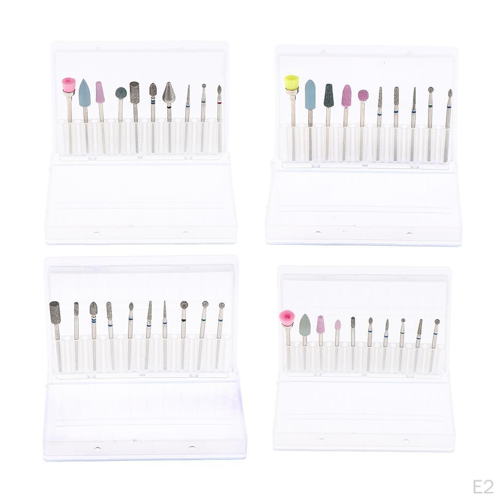 Bits Rotary Burr /32" for DIY Manicure 10x