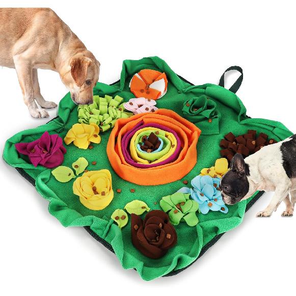 Vextronic Snuffle Mat for Dogs Large Breed Small Medium, 25 x25 Dog Sniffing Mat, Interactive Puzzle Foraging Mat for Dogs, Dog Slow Feeder Mat,