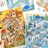 Miniature Scene PET Sticker Decorative Scenery Sticker For Journal Notebook Scrapbooking Phone Case and Album Decoration