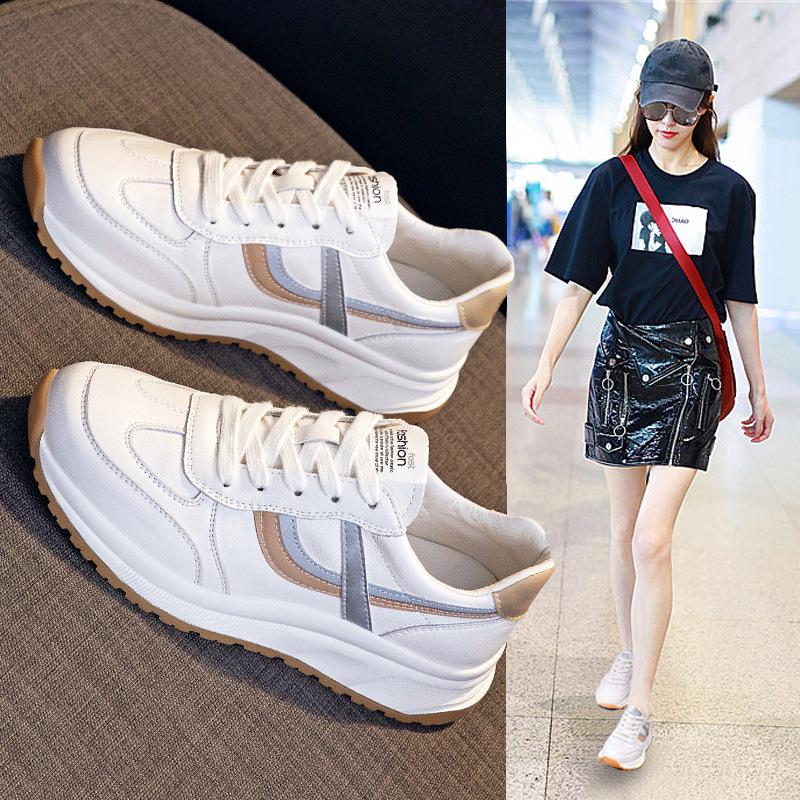 Oryginalne skórzane małe białe buty damskie na wiosnę i jesień Nowe buty damskie A-Gump All-match Hot Style Ins Trendy Dad Sports Casual Shoes
