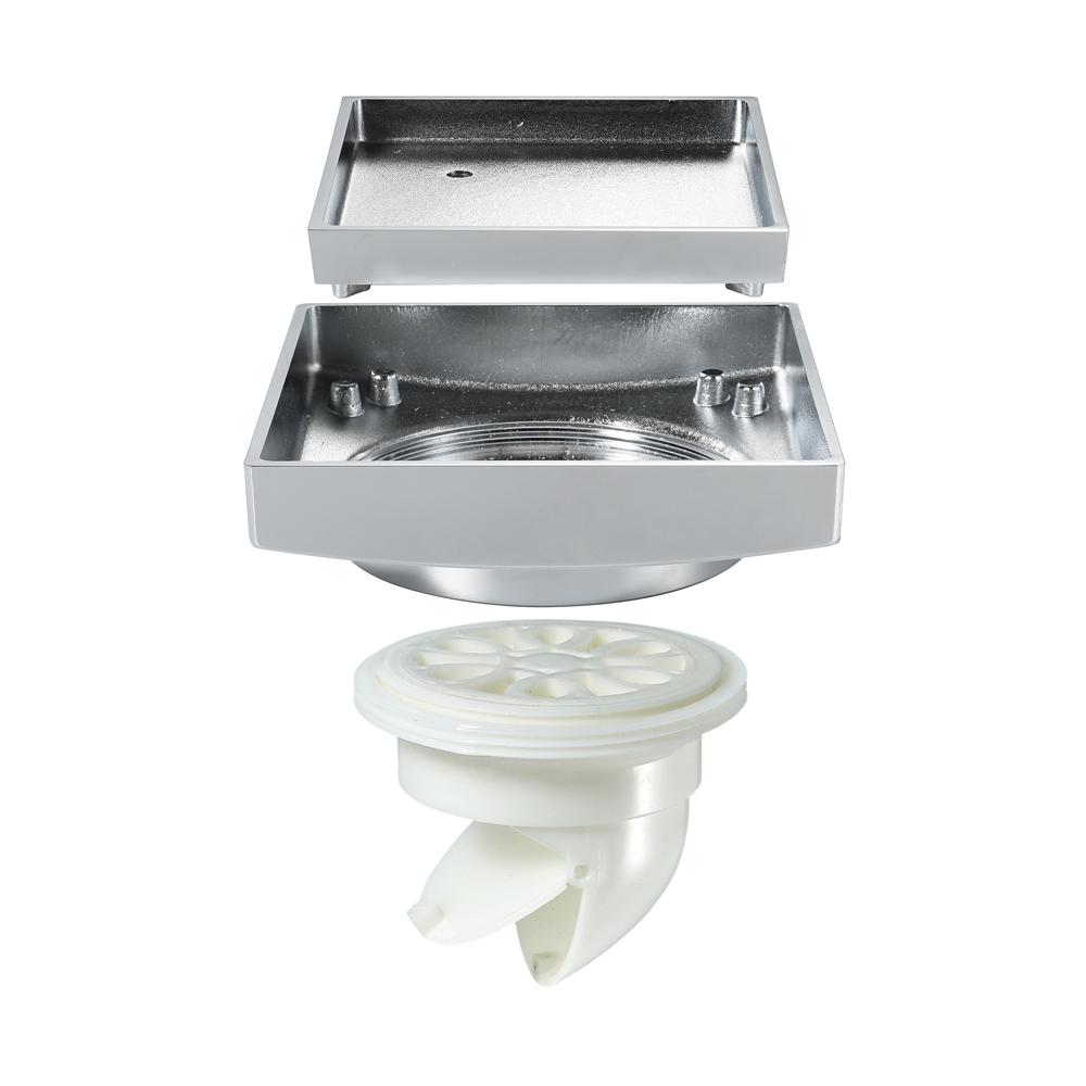 Bathroom Accessories 116*116MM Shower Floor Drain Can Insert Tiles Floor Drain Cover Brass Anti-odor Floor Drain Chrome