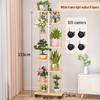 Wrought Iron Multi-Layer Floor Plant Stand with Wheels