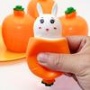 1/2pcs Cute Cartoon Carrot Head Bunny Squeeze Toy, Fun Prank Gag Gift for Youngsters ,Adults,Educational Party Favor for Easter,Halloween,Thanksgiving