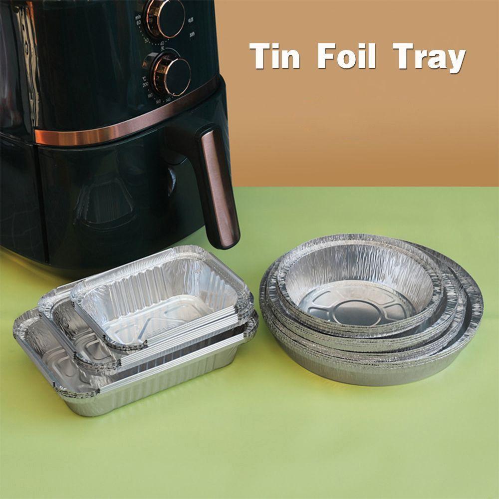 10 Unidades Contenedor de Alimentos de Papel de Aluminio Cuenco Desechable Papel para Freidora de Aire Cocinar Calentar Almacenar