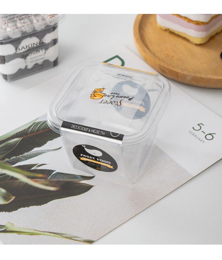 Square Mousse Soy Milk Cake Box: Wooden Cup Packaging for Tiramisu and Dessert Baking