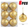 6Pcs Christmas Ball Ornaments With Painted Xmas Tree Hanging Pendant New Year Gifts For 2025 Christmas Navidad Party Decoration