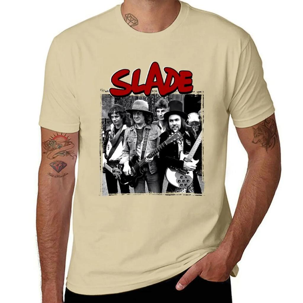 Slade Band Glam Rock TShirt hippie clothes customizeds summer top men clothings 2025 new model