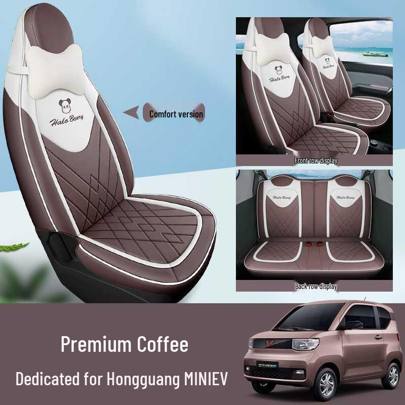 Wuling Hongguang MiniEV Seat Covers: Macaron Full Coverage, All-Season Car Seat Cushions for 2020-2023 Models