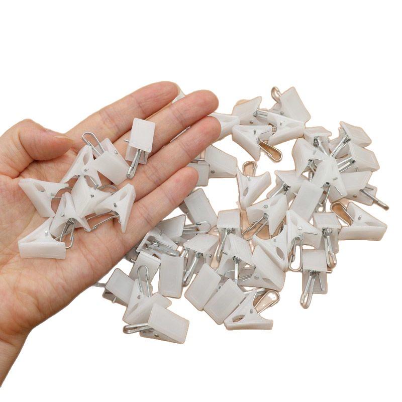 Weiße Duschvorhangclips aus Kunststoff - Niedliche & Tragbare Schnapphaken