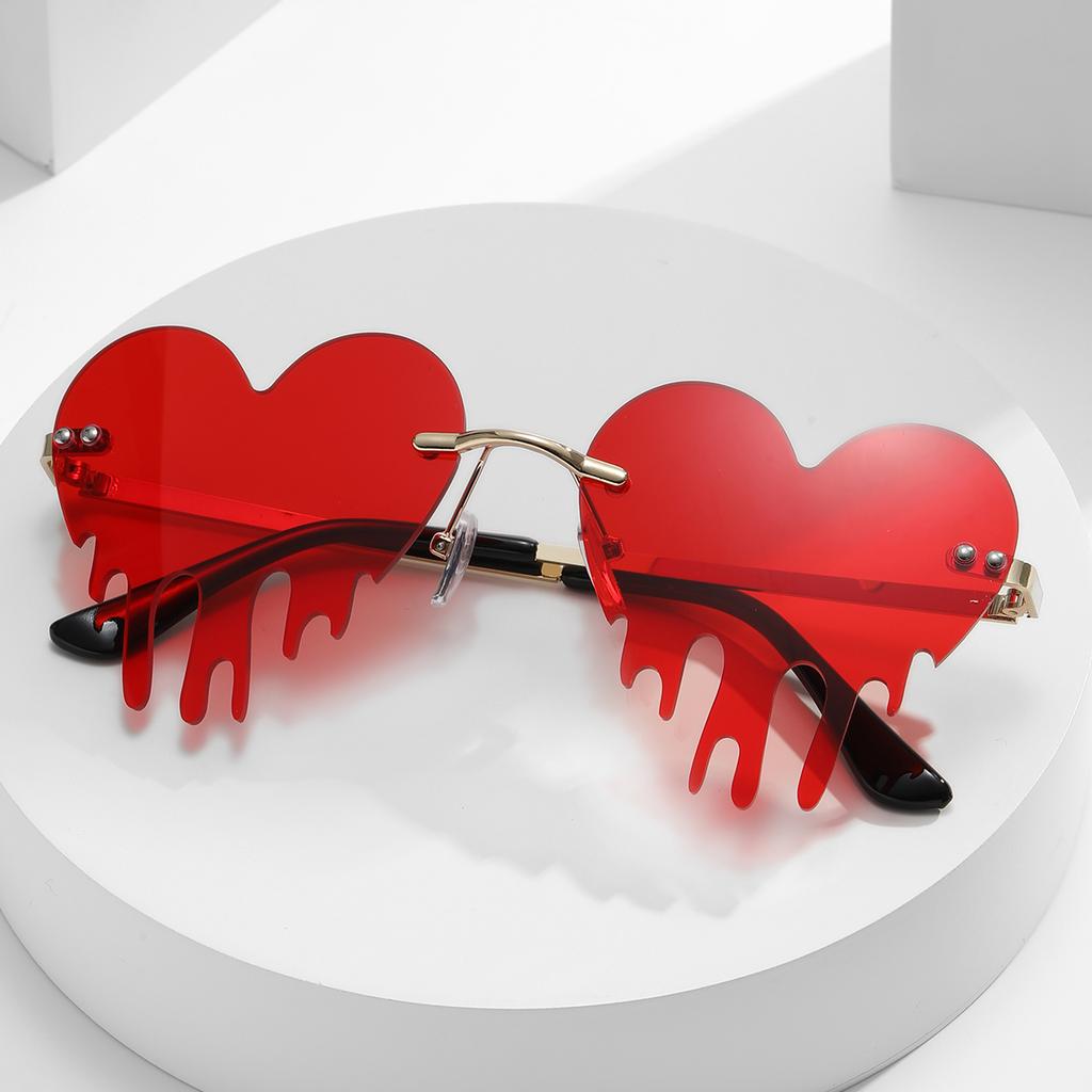 A Pair Of Pc New Trend Personalized Sunglasses Love Tears Water Drops Love Tears Metal Rimless Trimming Sunglasses