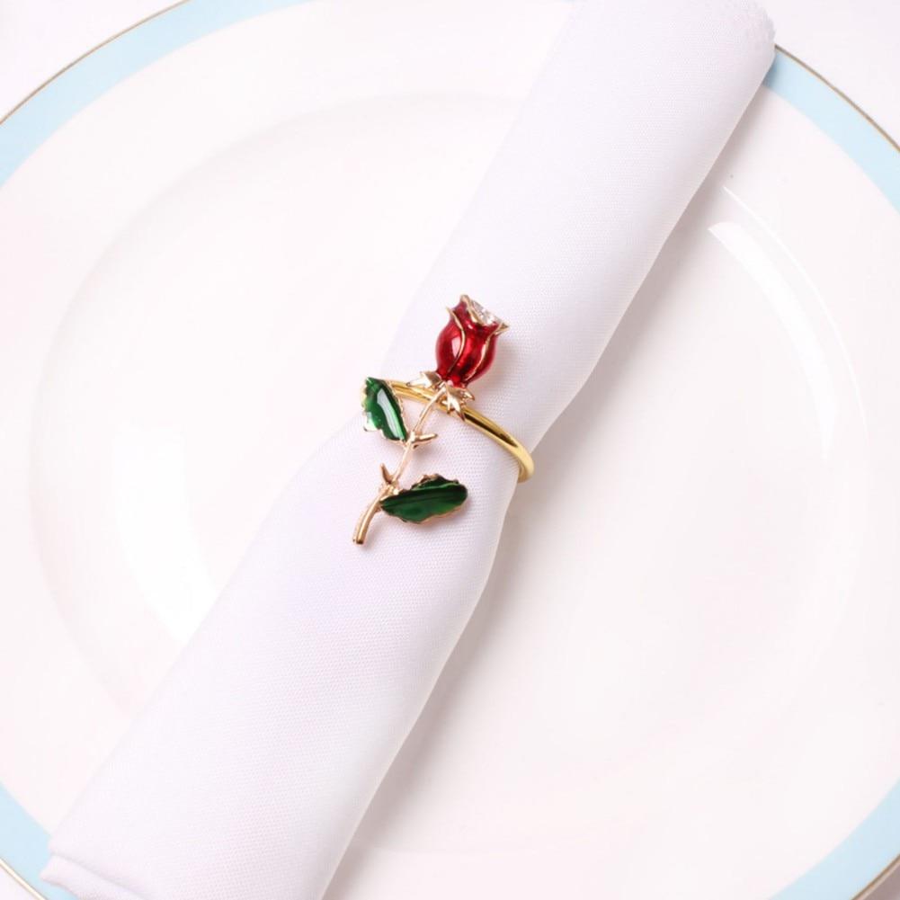 Rose Napkin Ring Dining Table Decor for Home And Restaurant for Wedding