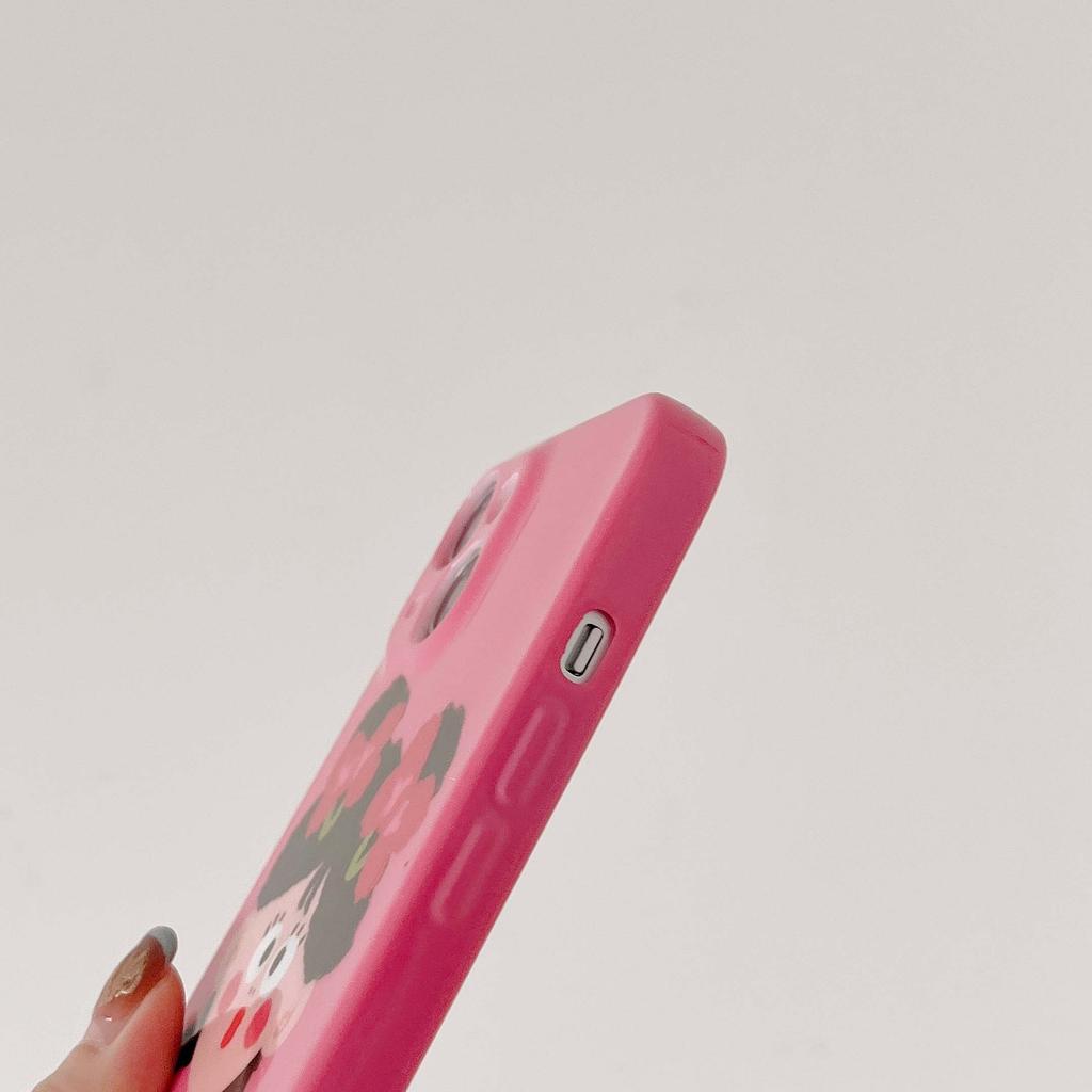 Liebe Silikon Weiches Herz Blumenmädchen Rosa Cartoon Handyhülle Für Iphone 13 12 Promax 11 14 Pro Max Schutzhülle Abdeckung Capa
