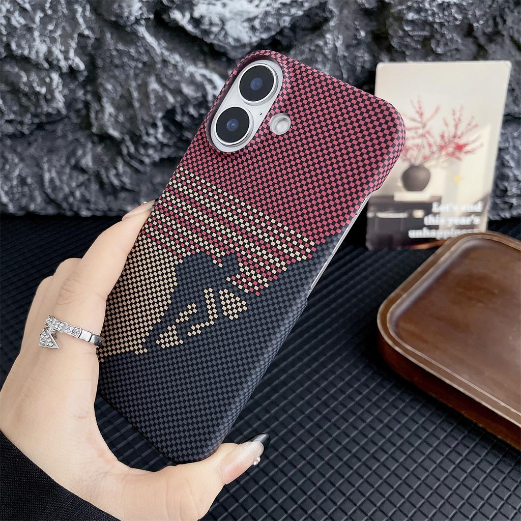 Slim Matte Carbon Fibre Texture Frameless Phone Cases For iPhone 11 12 13 14 15 16 Pro Max Plus Half Pack Shockproof Hard Cover