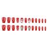 Plastic Fake Nail With Winter Snowflake Designs Artificial Nail For Holiday Plastic Manicure French Art Design