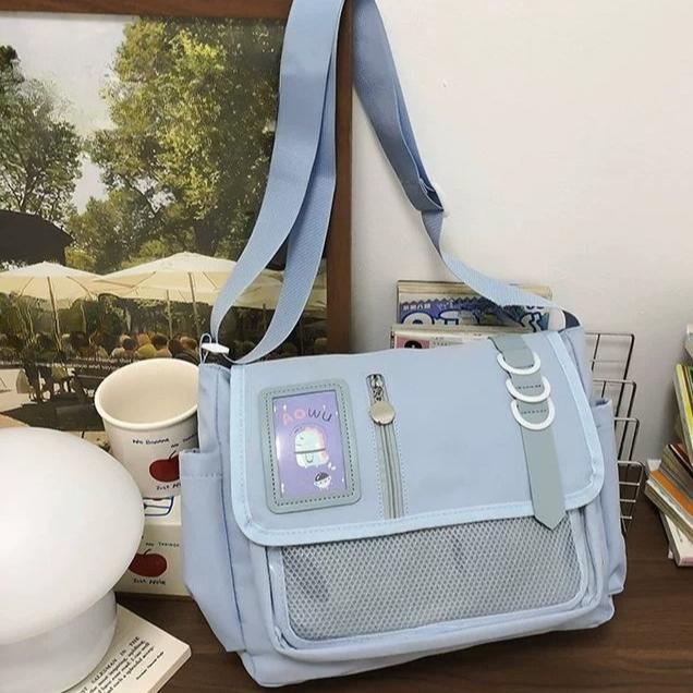 Y2K Japonské Harajuku Školské Tašky pre Dospievajúce Dievčatá Priehľadná Itabag Crossbody Taška DIY Odznaky Display Plate Ita Taška