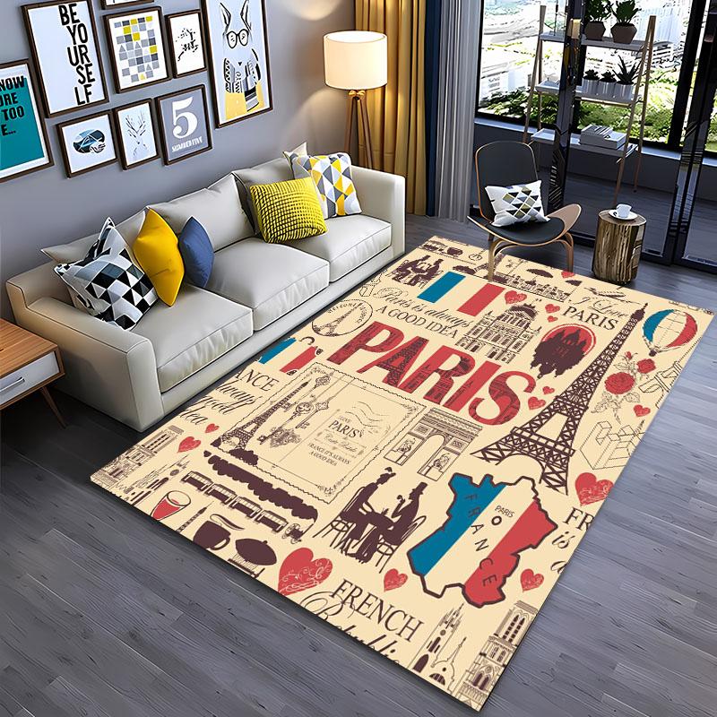 Beautiful Romantic  France Paris Eiffel Tower Carpets for Home Living RoomBedroom Sofa Doormat Kitchen Floor Rugs Anti-slipDecor