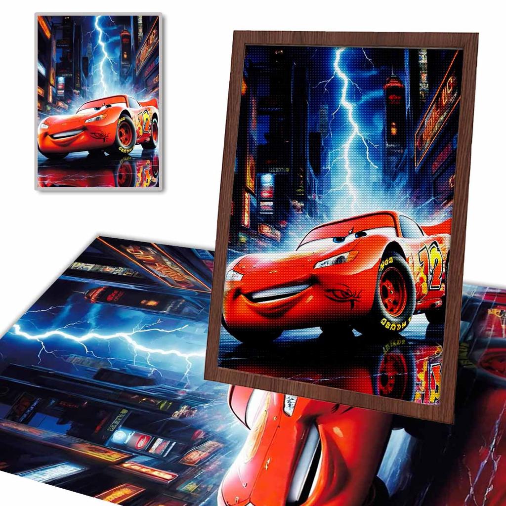 DIY Diamond Painting Lightning McQueen Cross Stitch Kit Mosaic Art Diamond Painting Full Circle Diamond Home Decoration
