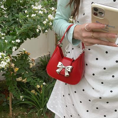 Niche Bow Handbag New Spring and Summer Trendy Sweet and Cool Mini Lipstick Chain Bag Crossbody Bag Women