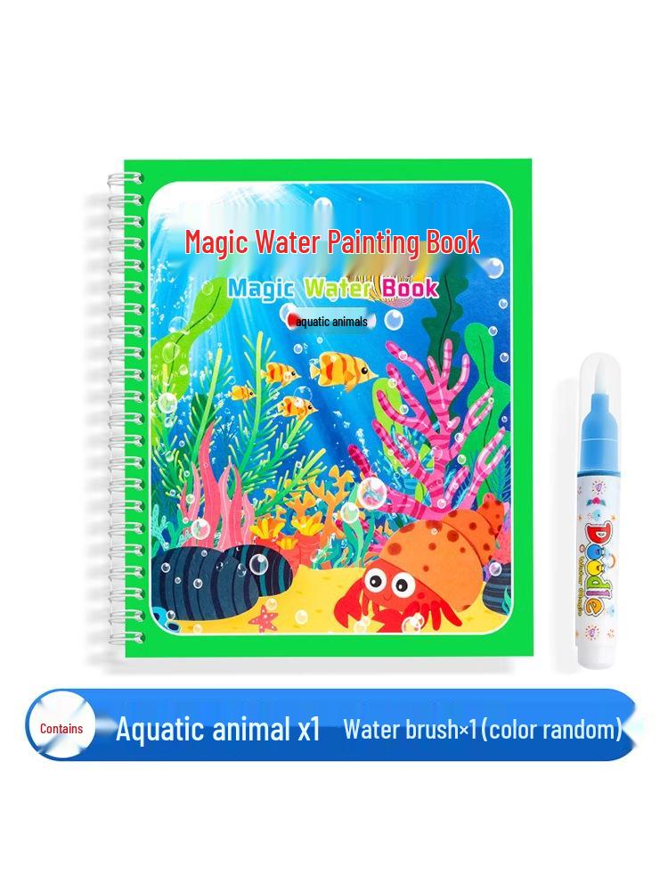Reusable Children's Magic Water Doodle Book with Baby Water Pen - Educational Drawing Toy