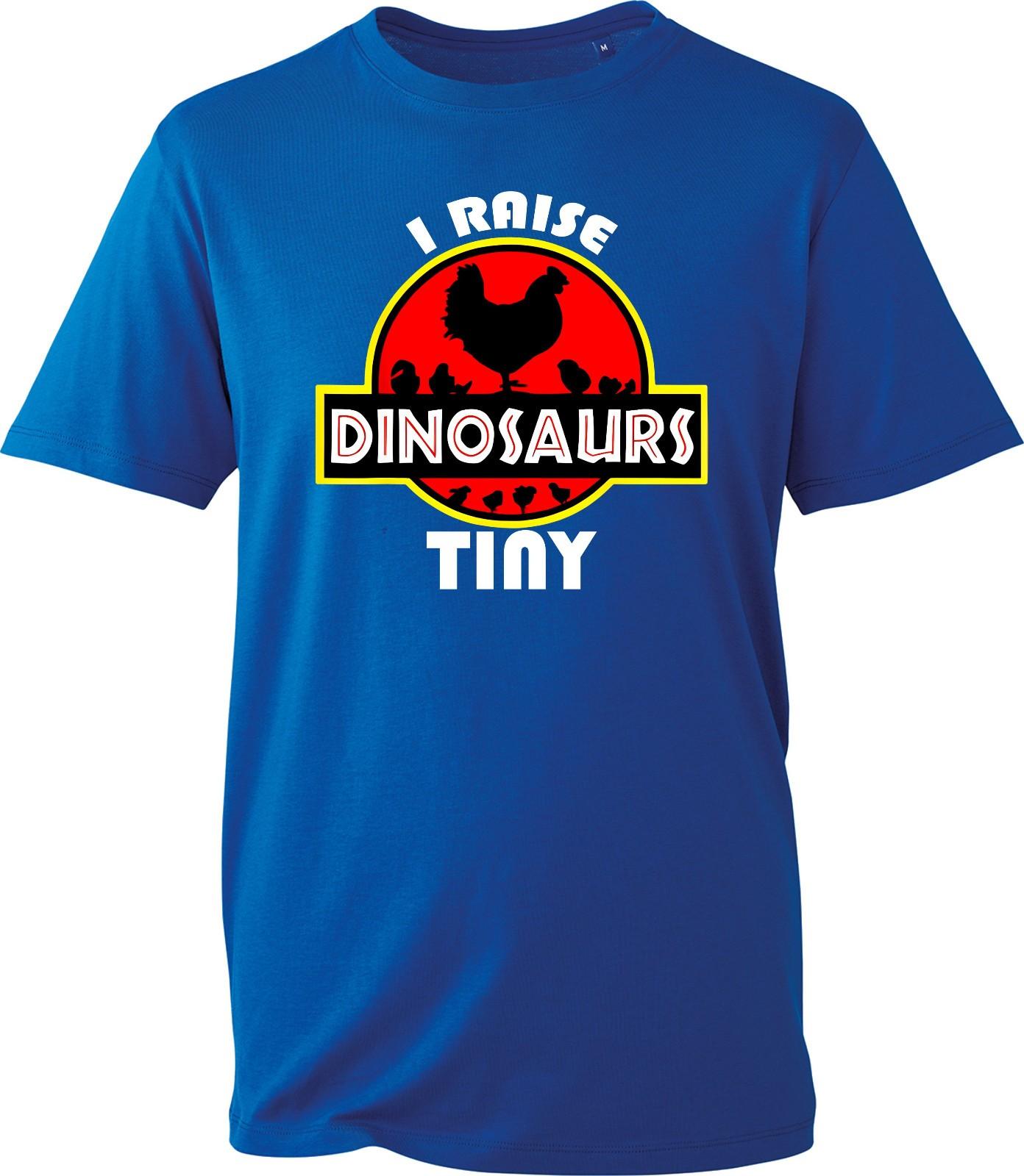 I Raise Tiny Dinosaurs Men s T-Shirt Funny Chicken Lover Vintage Shirt Cute Top M