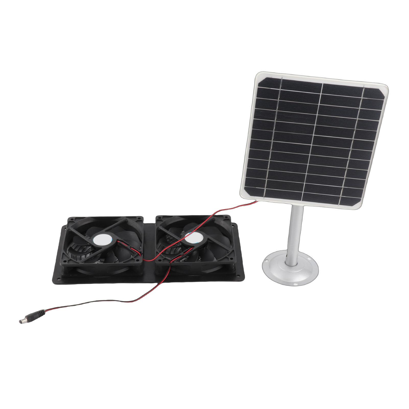 Solar Panel Fan Kit Double Exhaust Fan for Chicken Coop 20W Solar Powered Fan with Waterproof Dual Fans