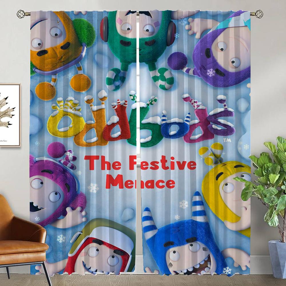 Oddbodes Curtains for Living Room Curtain for Room 2 Panel Halloween Decoration Partition Shades Home Interior Curtains Kitchen